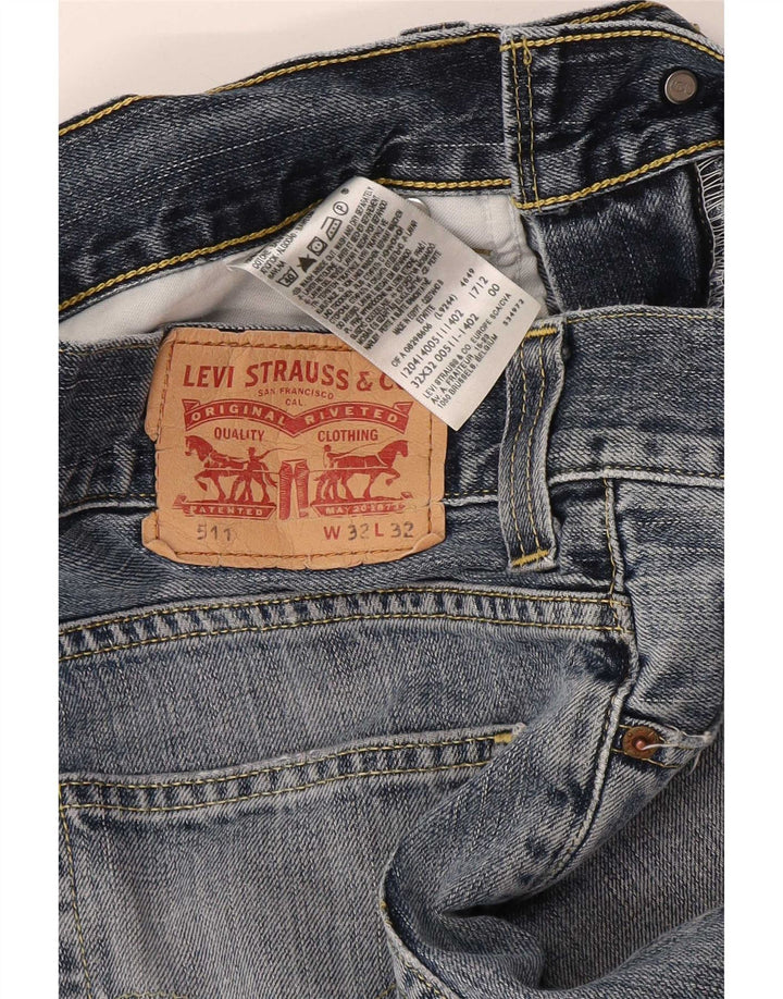 Levi's Mens 511 Slim Jeans W32 L32 Blue Cotton