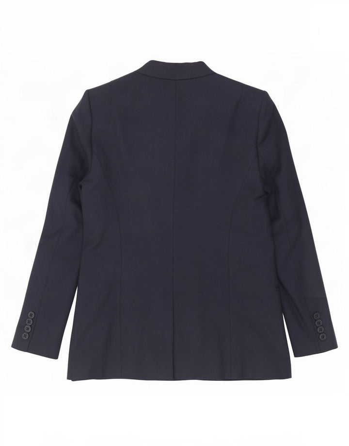 Reiss Womens Double Breasted Blazer Jacket UK 12 Medium Navy Blue Polyester