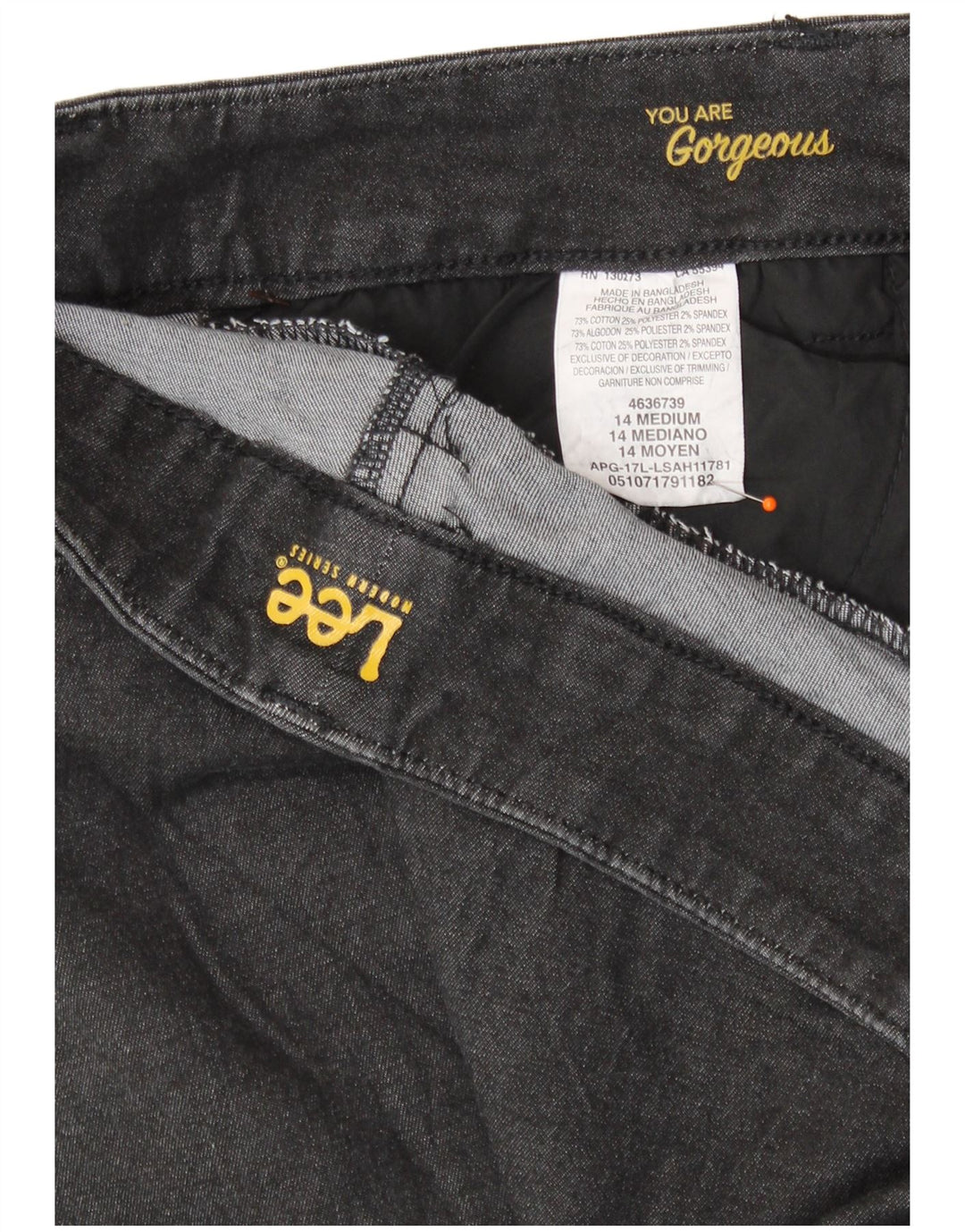 LEE Womens Modern Series Straight Casual Trousers US 14 XL W36 L31 Black