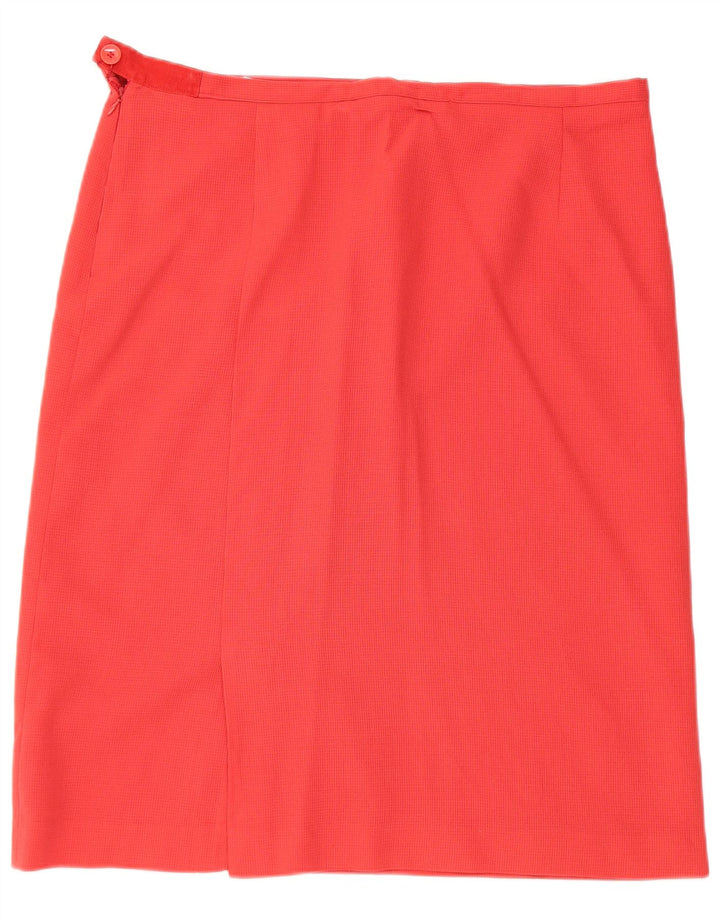 VALENTINO Womens Miss V Straight Skirt IT 50 XL W36  Red
