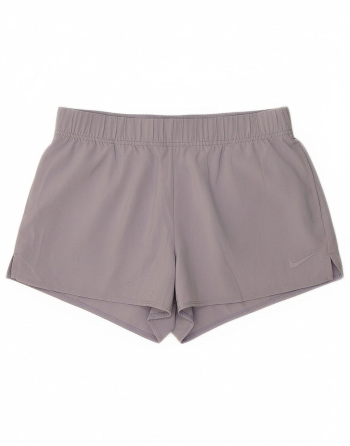 NIKE Womens Dri Fit Sport Shorts UK 14 Medium  Purple Polyester