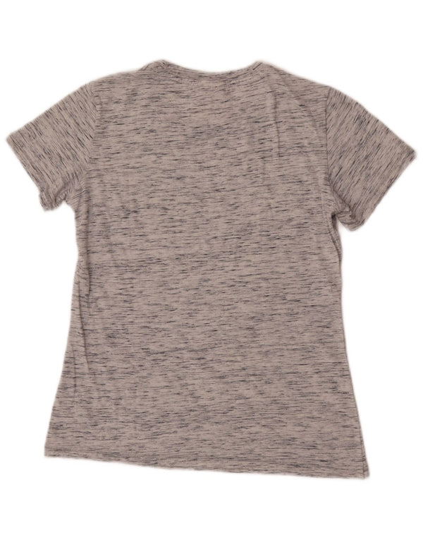 Champion Womens Heritage Fit Graphic T-Shirt Top UK 10 Small Grey Flecked