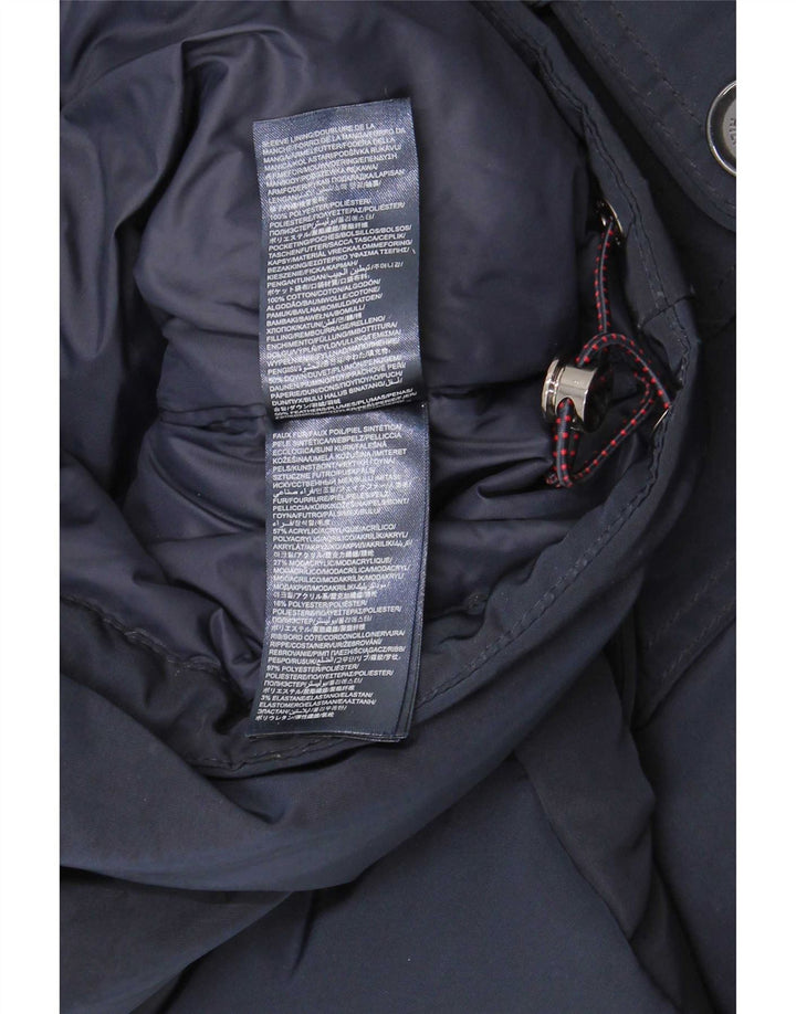 Tommy Hilfiger Mens Padded Coat UK 36 Small Navy Blue Polyester