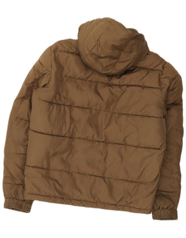 Lee Mens Hooded Padded Jacket UK 40 Large Brown Polyester