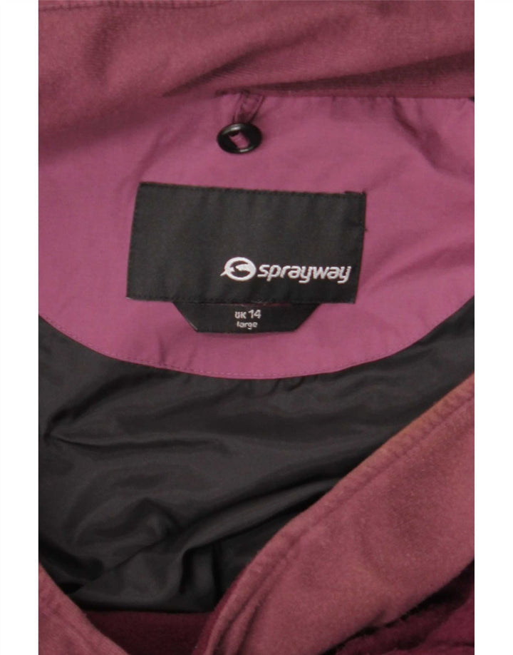 Sprayway Womens Hooded Windbreaker Jacket UK 14 Large Maroon Polyester