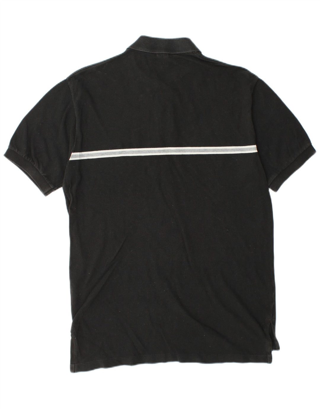 POLO RALPH LAUREN Mens Polo Shirt Medium Black Striped Cotton
