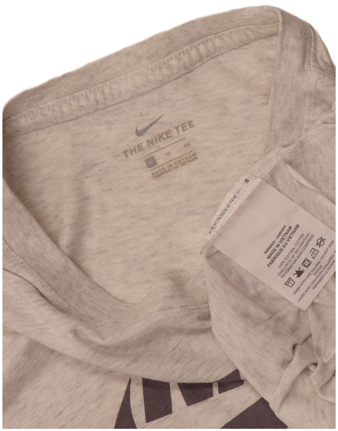 NIKE Womens Graphic T-Shirt Top UK 18 XL Grey Flecked Cotton