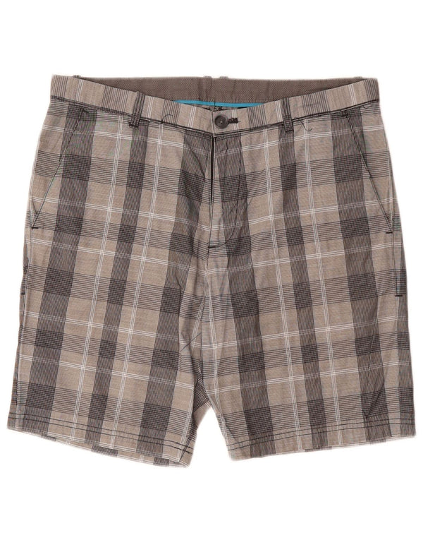 Calvin Klein Mens Chino Shorts W32 Medium Grey Check Cotton