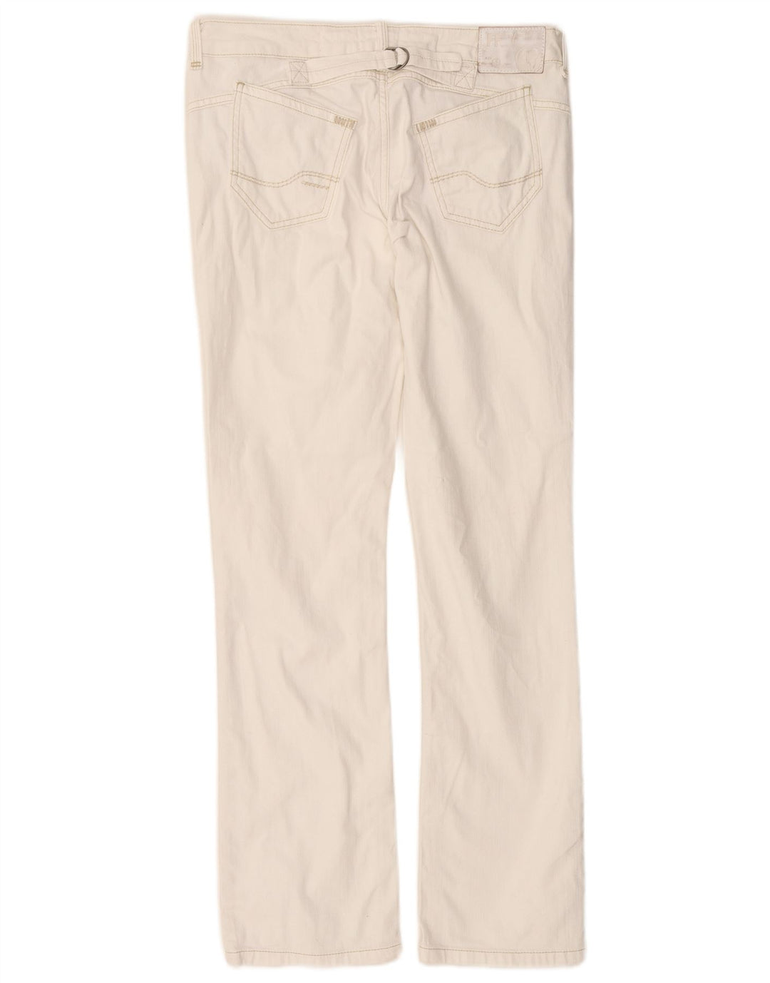 FAT FACE Womens Low Waist Straight Jeans UK 12 Medium W32 L31 White