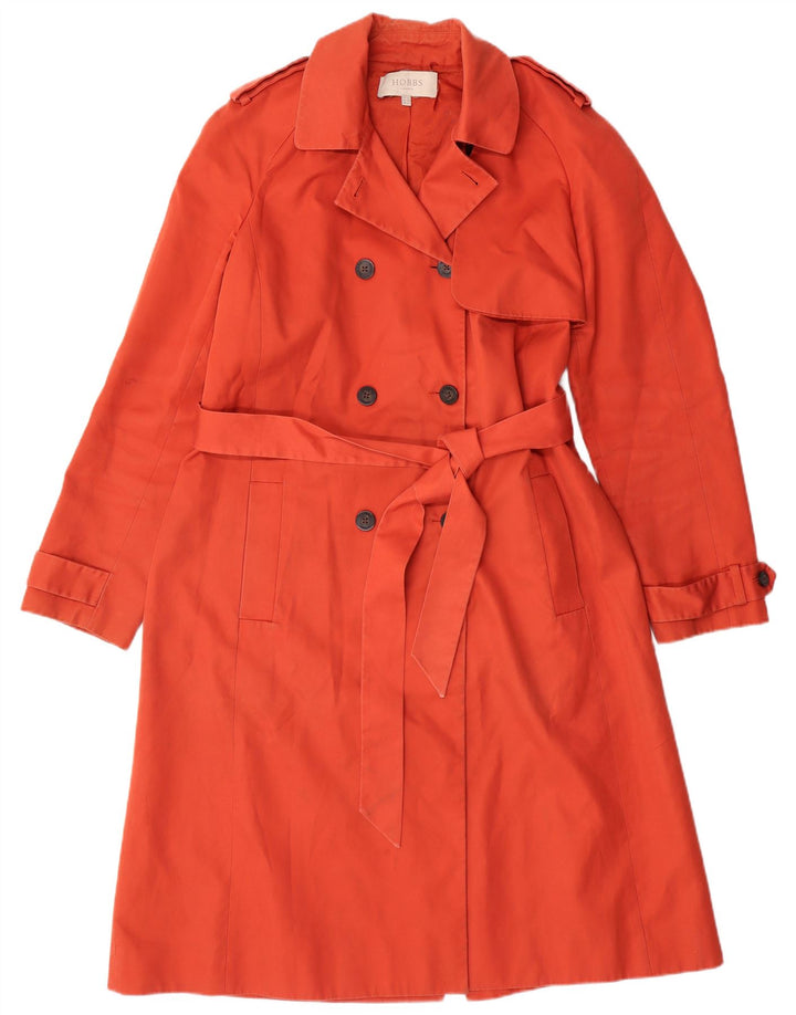 HOBBS Womens London Trench Coat UK 14 Medium  Orange Cotton