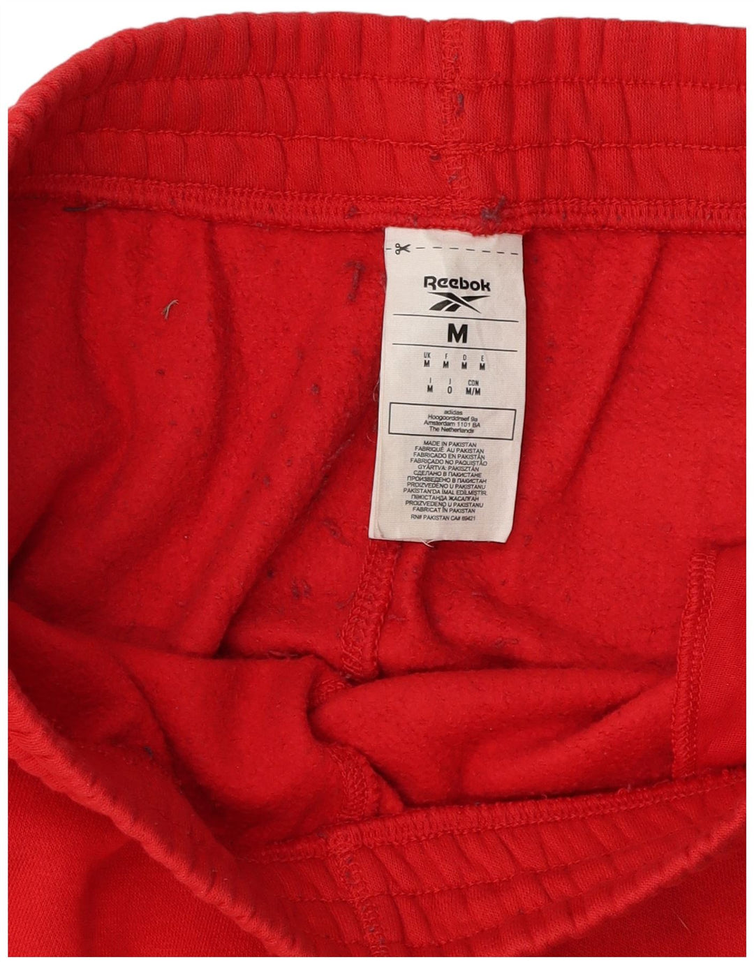 Reebok Mens Tracksuit Trousers Joggers Medium Red Cotton