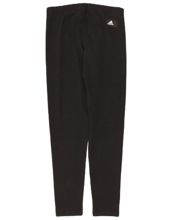 Adidas Womens Graphic Leggings UK 12/14 Medium Black Cotton