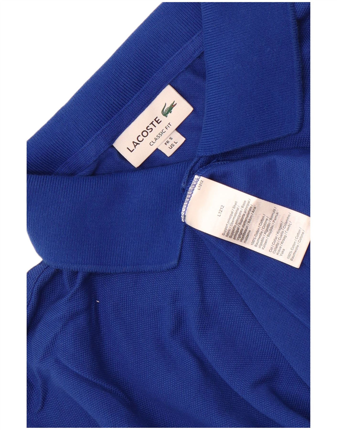 Lacoste Mens Classic Fit Polo Shirt Size 5 Large Blue Cotton