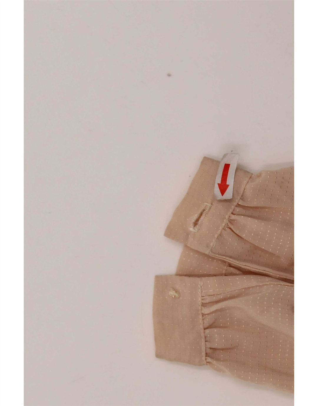 Vintage Womens Shirt Blouse UK 14 Medium Beige Spotted