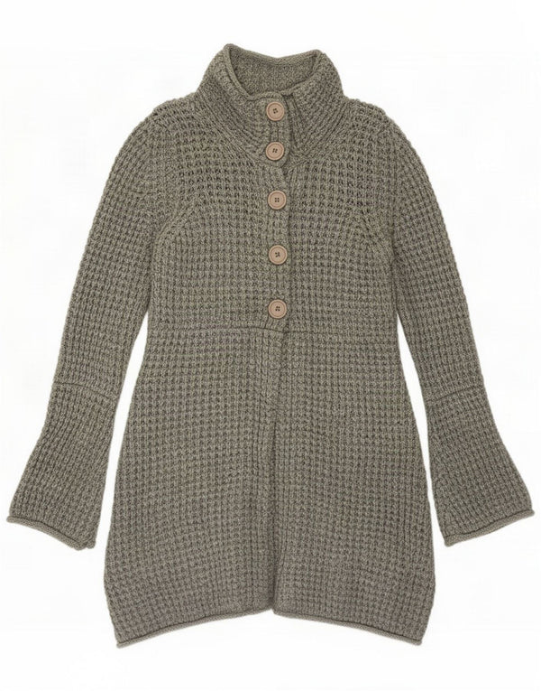 French Connection Womens Longline Cardigan Sweater UK 10 Small Grey Wool