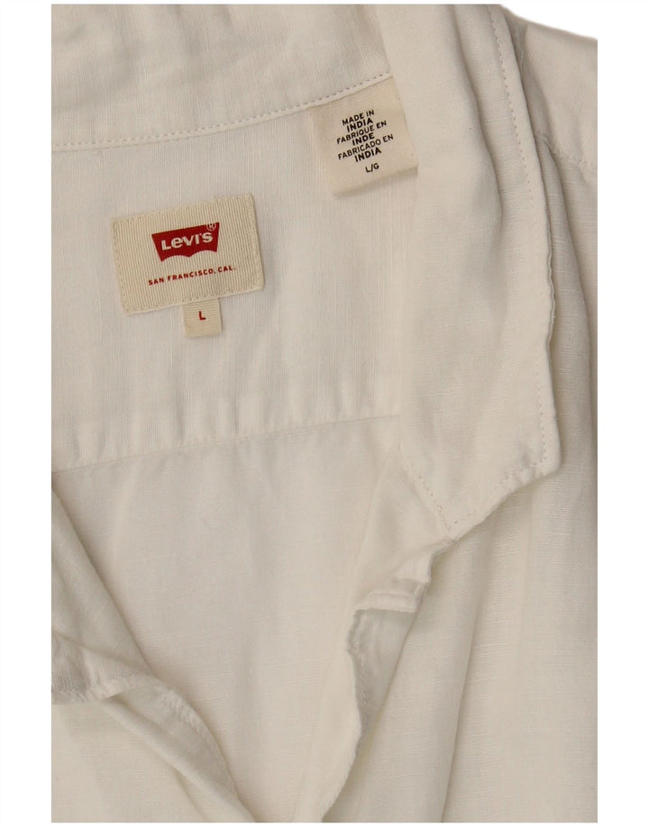 Levi's Mens Short Sleeve Shirt Large White