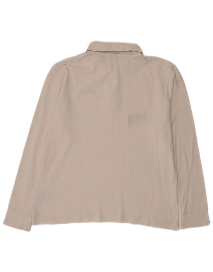 Kappa Mens Long Sleeve Polo Shirt Medium White Cotton