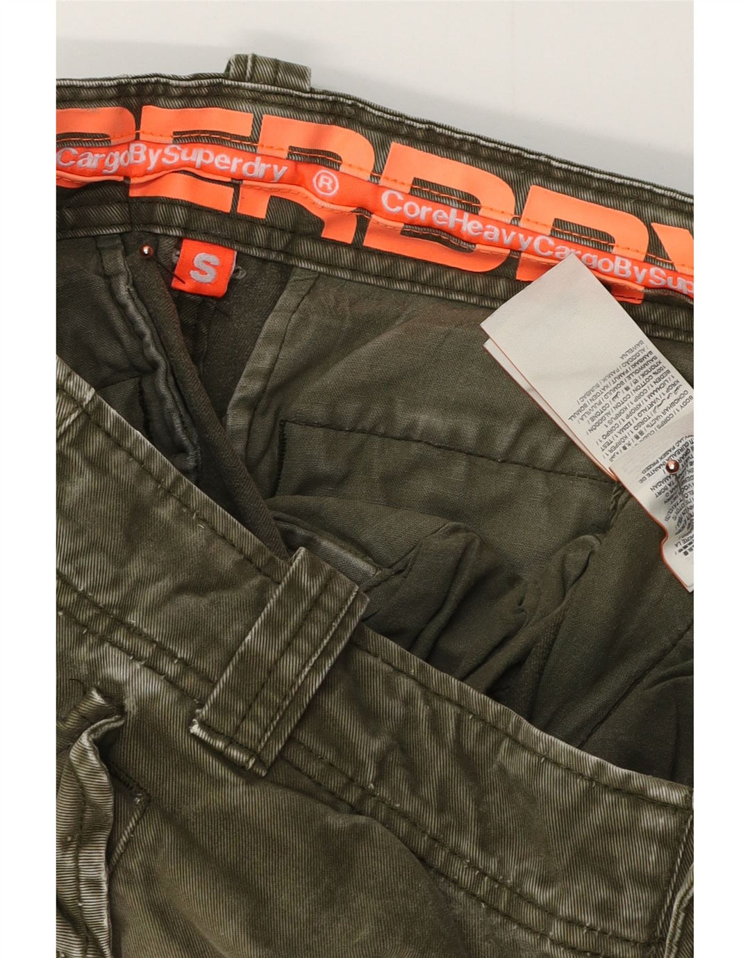 SUPERDRY Mens Cargo Shorts Small W29  Khaki Cotton