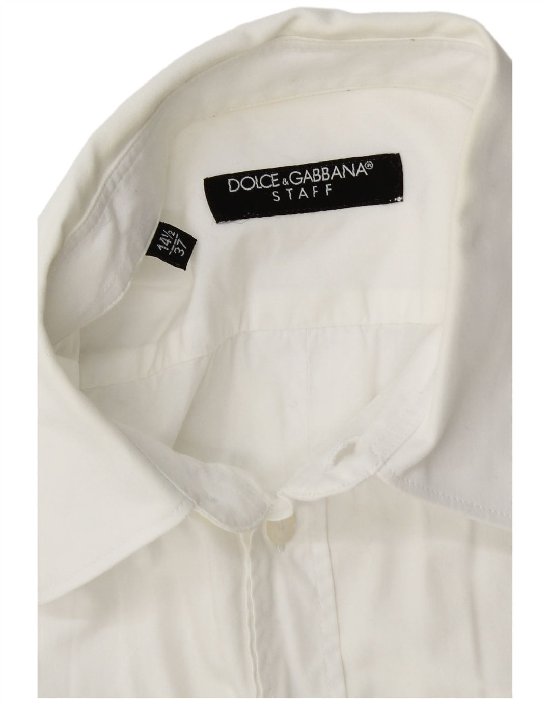 DOLCE & GABBANA Mens Shirt Size 14 1/2 37 Small White Cotton