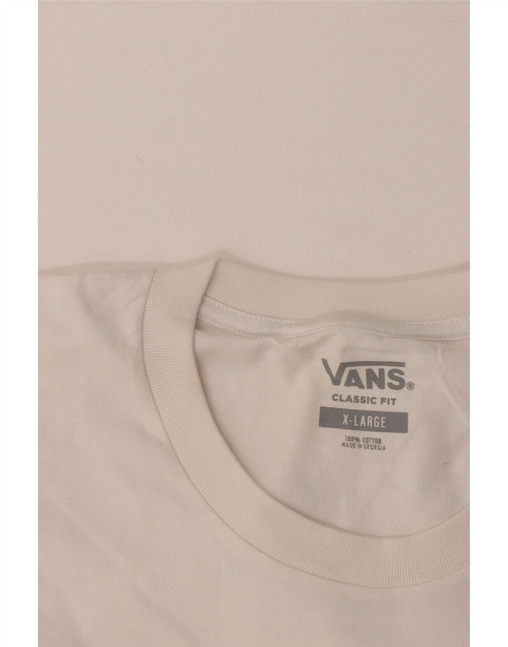 VANS Mens Classic Fit T-Shirt Top XL White Cotton