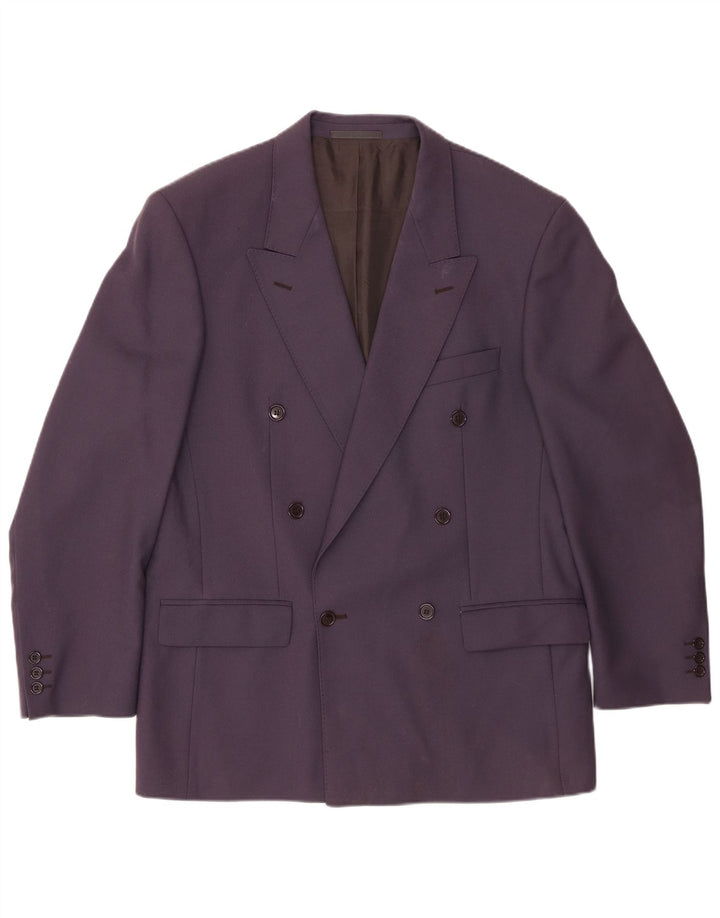 DOUGLAS Mens Double Breasted Blazer Jacket EU 50 Large Navy Blue