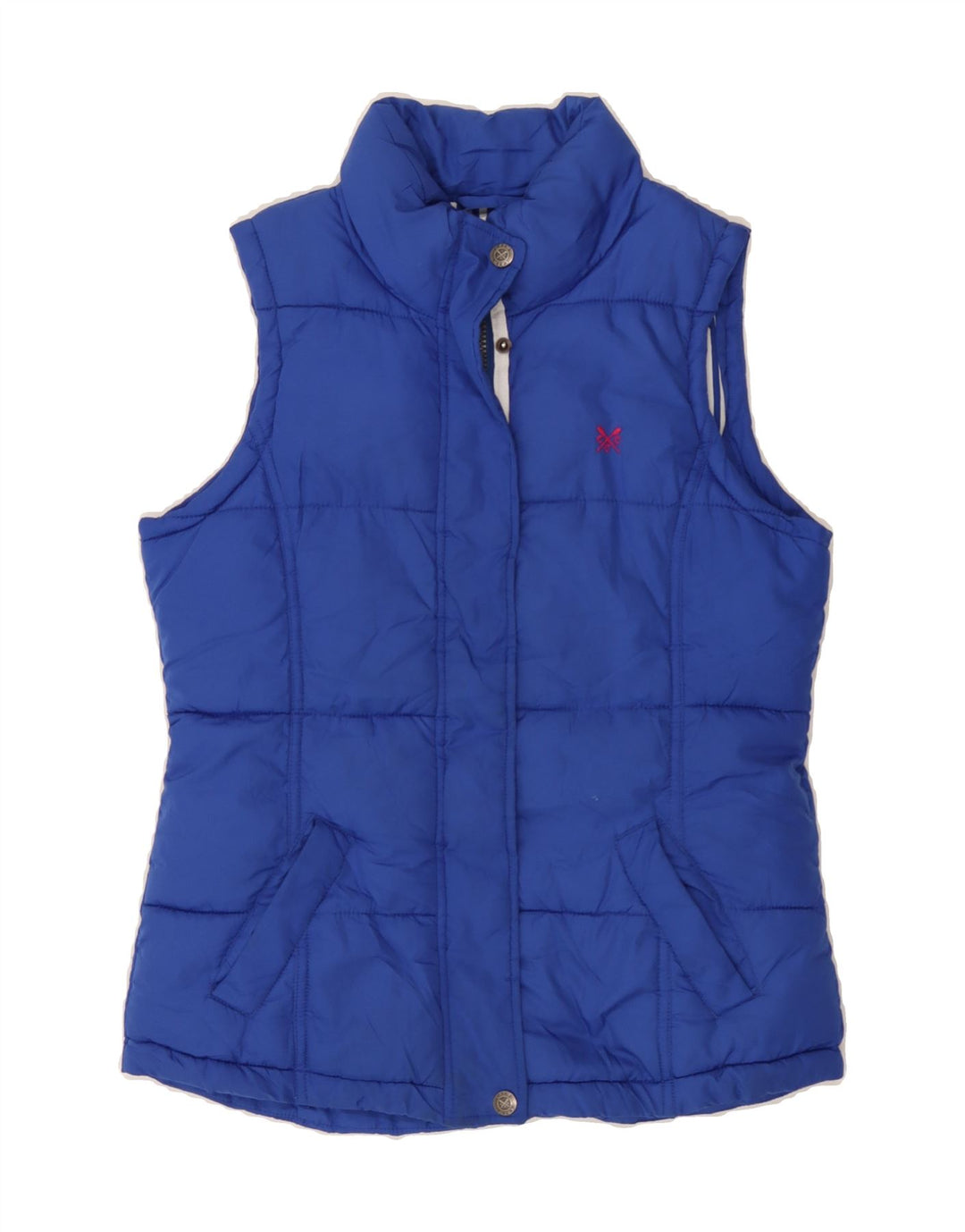 CREW CLOTHING Womens Padded Gilet UK 8 Small Blue Polyester Vintage Crew Clothing and Second-Hand Crew Clothing from Messina Hembry 