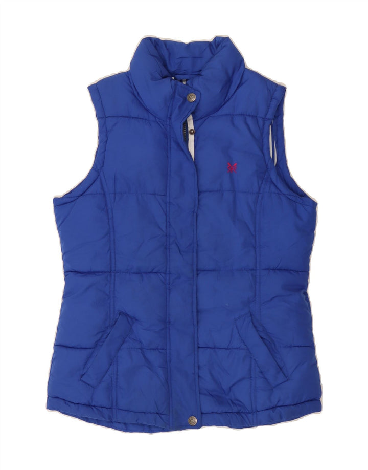 CREW CLOTHING Womens Padded Gilet UK 8 Small Blue Polyester Vintage Crew Clothing and Second-Hand Crew Clothing from Messina Hembry 