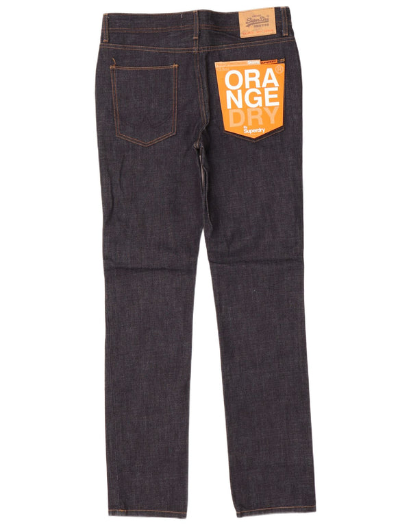 Superdry Mens Skinny Jeans W32 L32 Navy Blue Cotton
