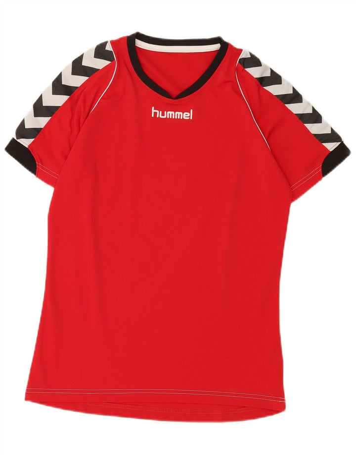Hummel Mens Graphic T-Shirt Top Small Red Colourblock Polyester