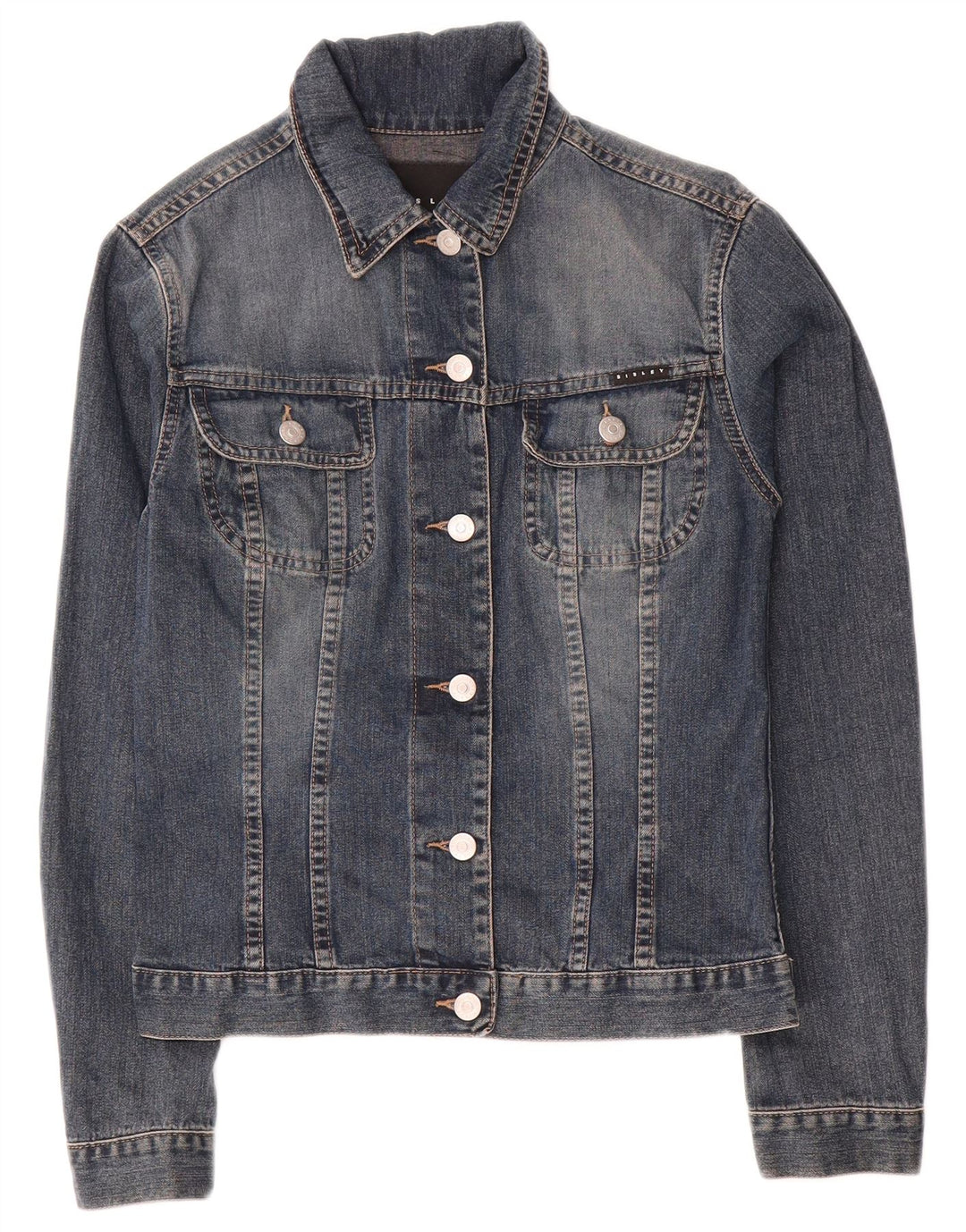 Sisley Womens Denim Jacket UK 6 XS Blue Cotton