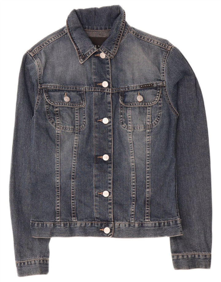 Sisley Womens Denim Jacket UK 6 XS Blue Cotton
