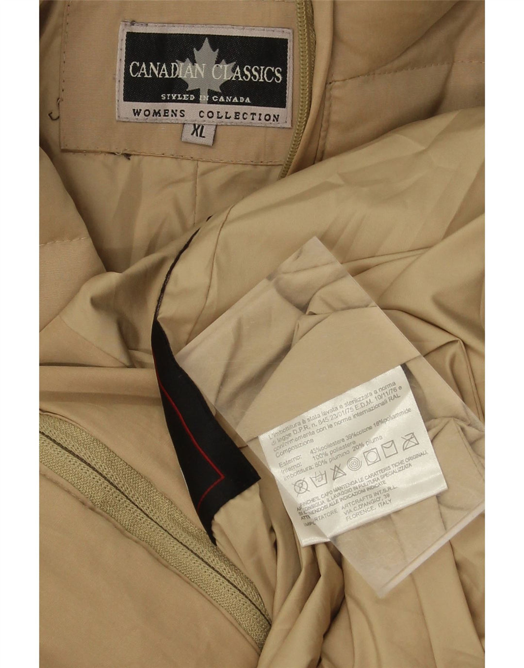 CANADIAN Womens Padded Coat UK 18 XL Beige Polyester