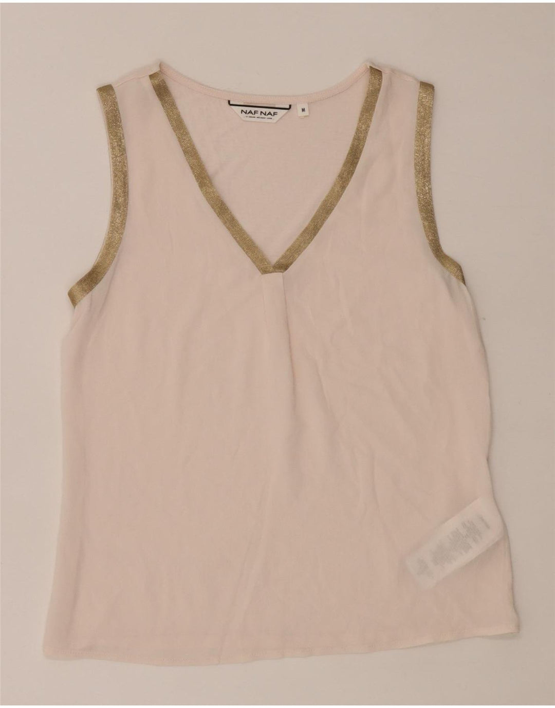 Naf Naf Womens See Through Vest Top UK 12 Medium Pink Polyester