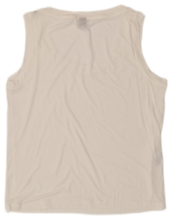 Stefanel Womens Vest Top UK 14 Medium White Lyocell