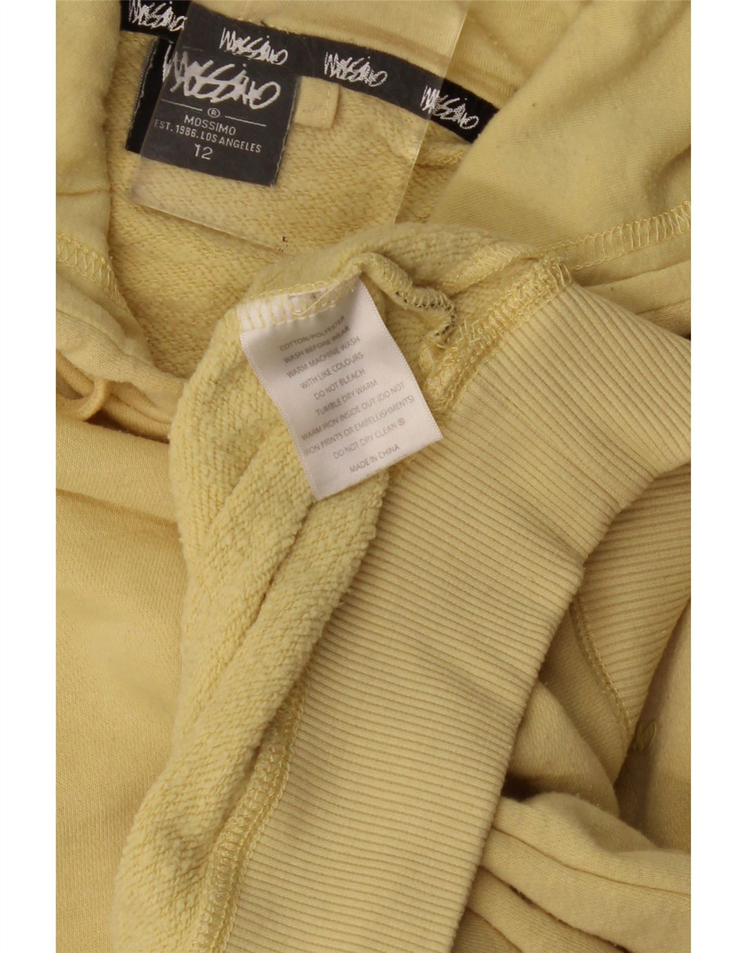 MOSSIMO Womens Oversized Hoodie Jumper US 12 Large Yellow Cotton