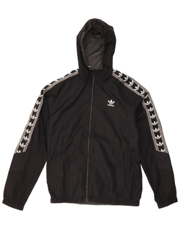 ADIDAS Mens Graphic Reversible Jacket UK 38 Medium Black Colourblock