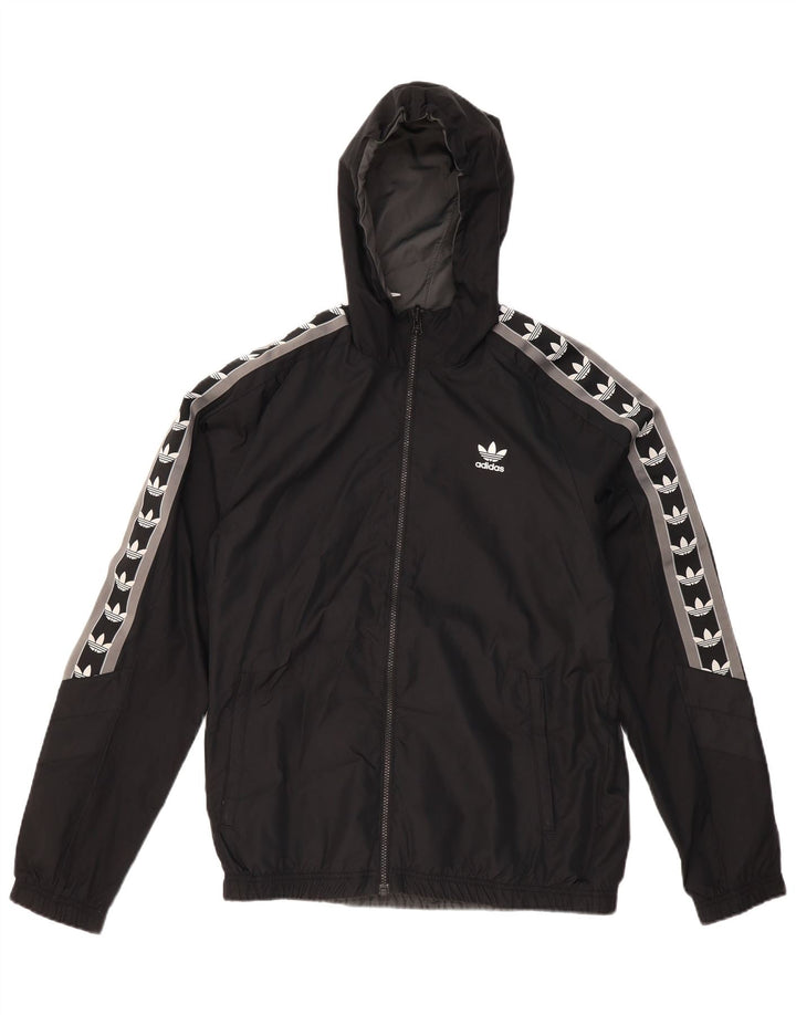 ADIDAS Mens Graphic Reversible Jacket UK 38 Medium Black Colourblock
