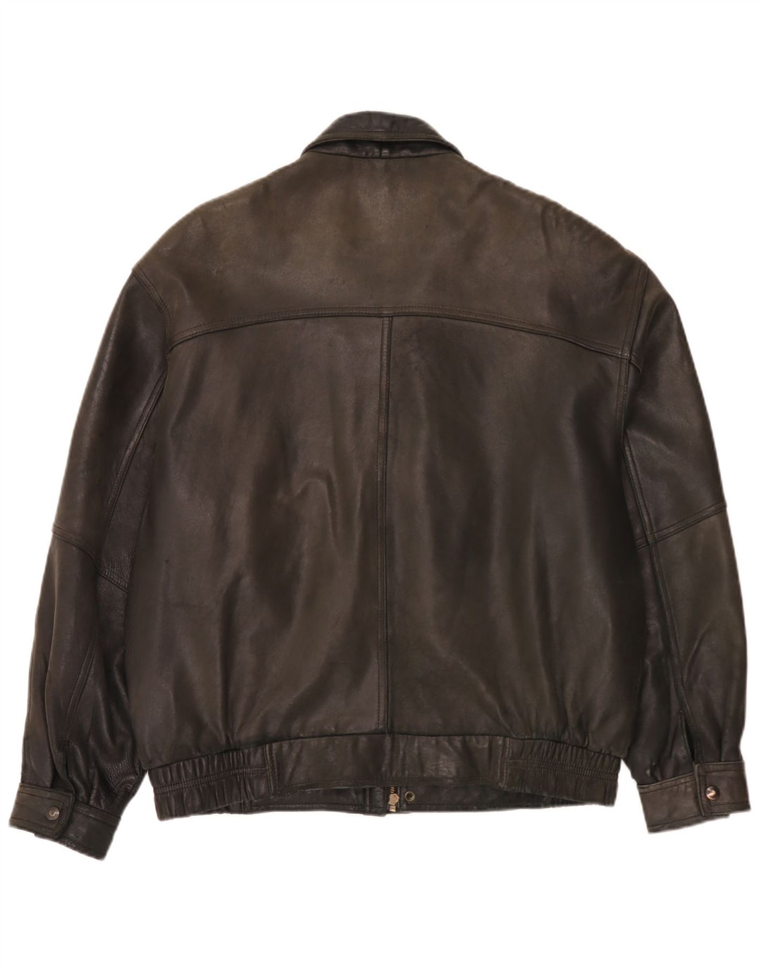 Itallo Mens Leather Jacket UK 40 Large Black