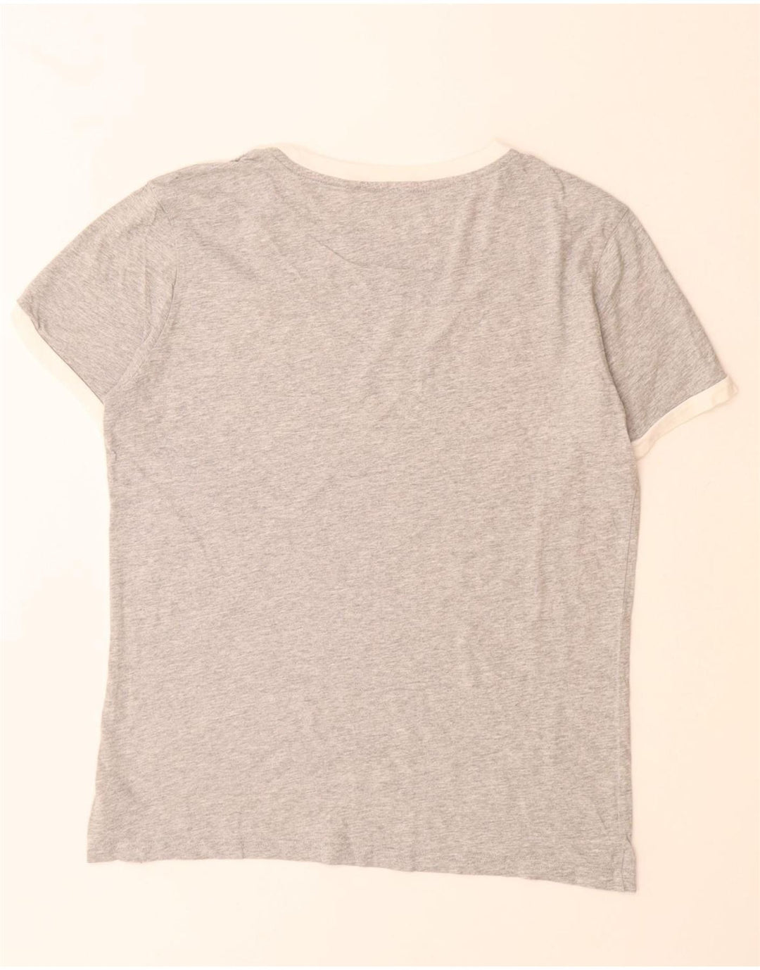 TOMMY HILFIGER Mens Graphic T-Shirt Top Small Grey Colourblock Cotton