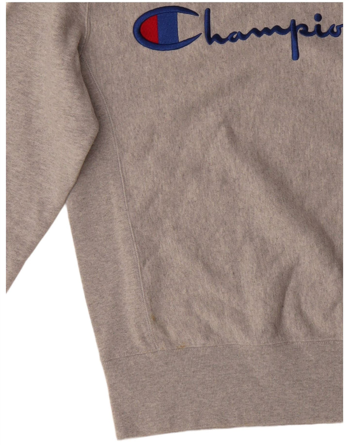 Champion Mens Graphic Sweatshirt Jumper Small Grey Flecked Cotton