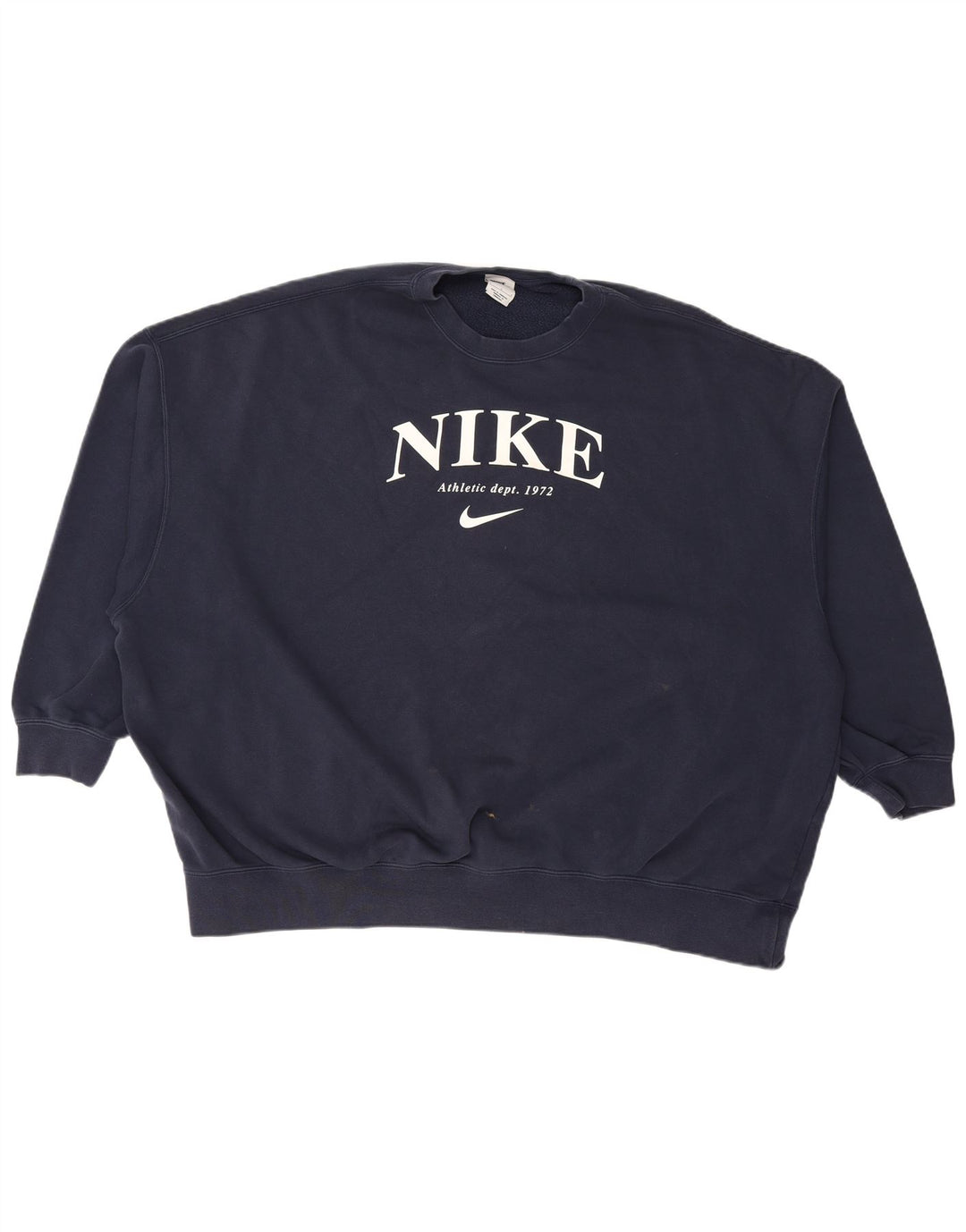 NIKE Womens Oversized Graphic Sweatshirt Jumper UK 16 Large Navy Blue