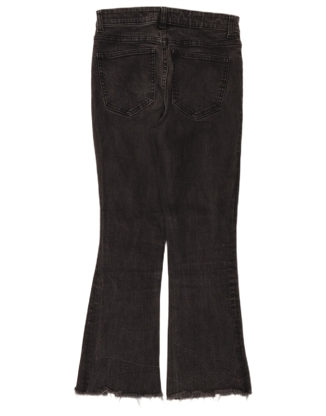 ZARA Womens Flared Jeans EU 38 Small W28 L25 Black Cotton