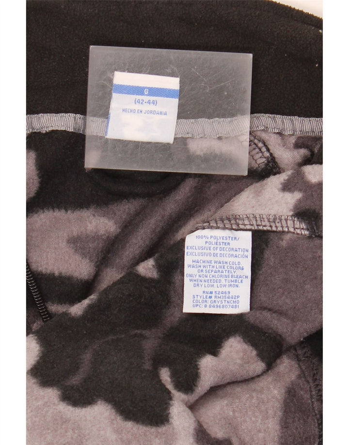 STARTER Mens Fleece Jacket UK 42/44 Large Grey Camouflage Polyester