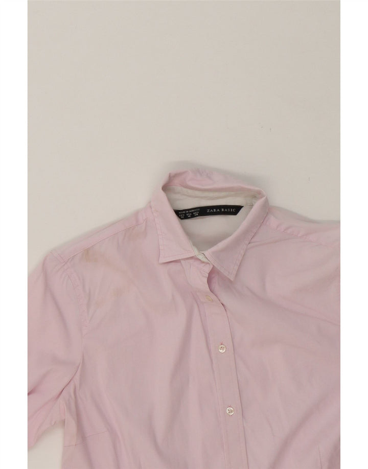 ZARA Womens Shirt UK 12 Medium Pink Vintage Zara and Second-Hand Zara from Messina Hembry 