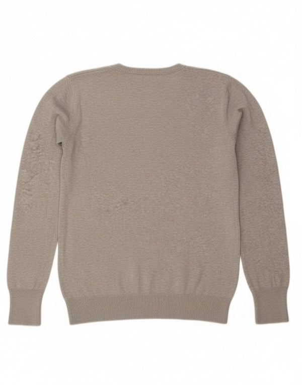 Diesel Womens V-Neck Jumper Sweater UK 14 Medium Grey