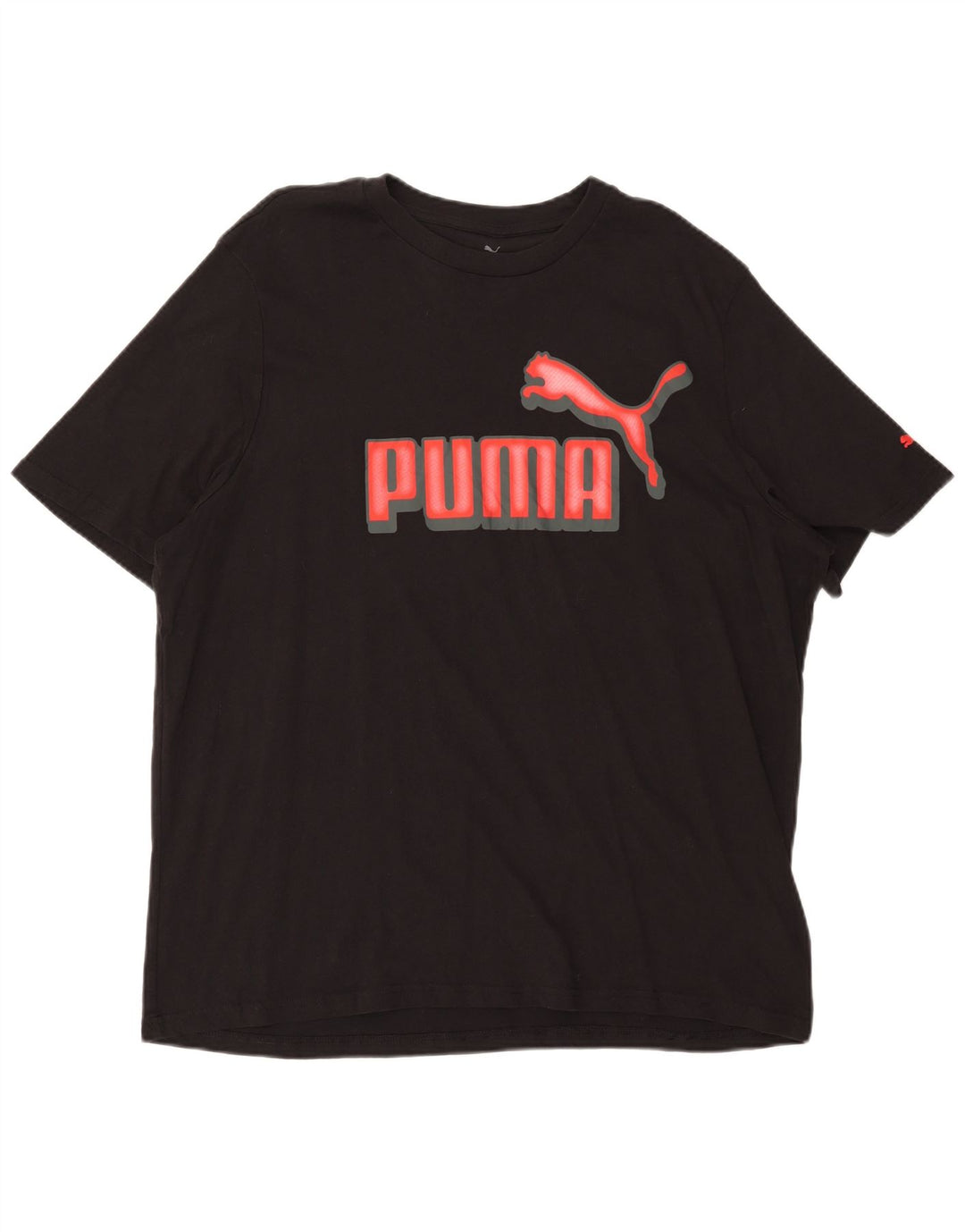 PUMA Mens Graphic T-Shirt Top XL Black Cotton