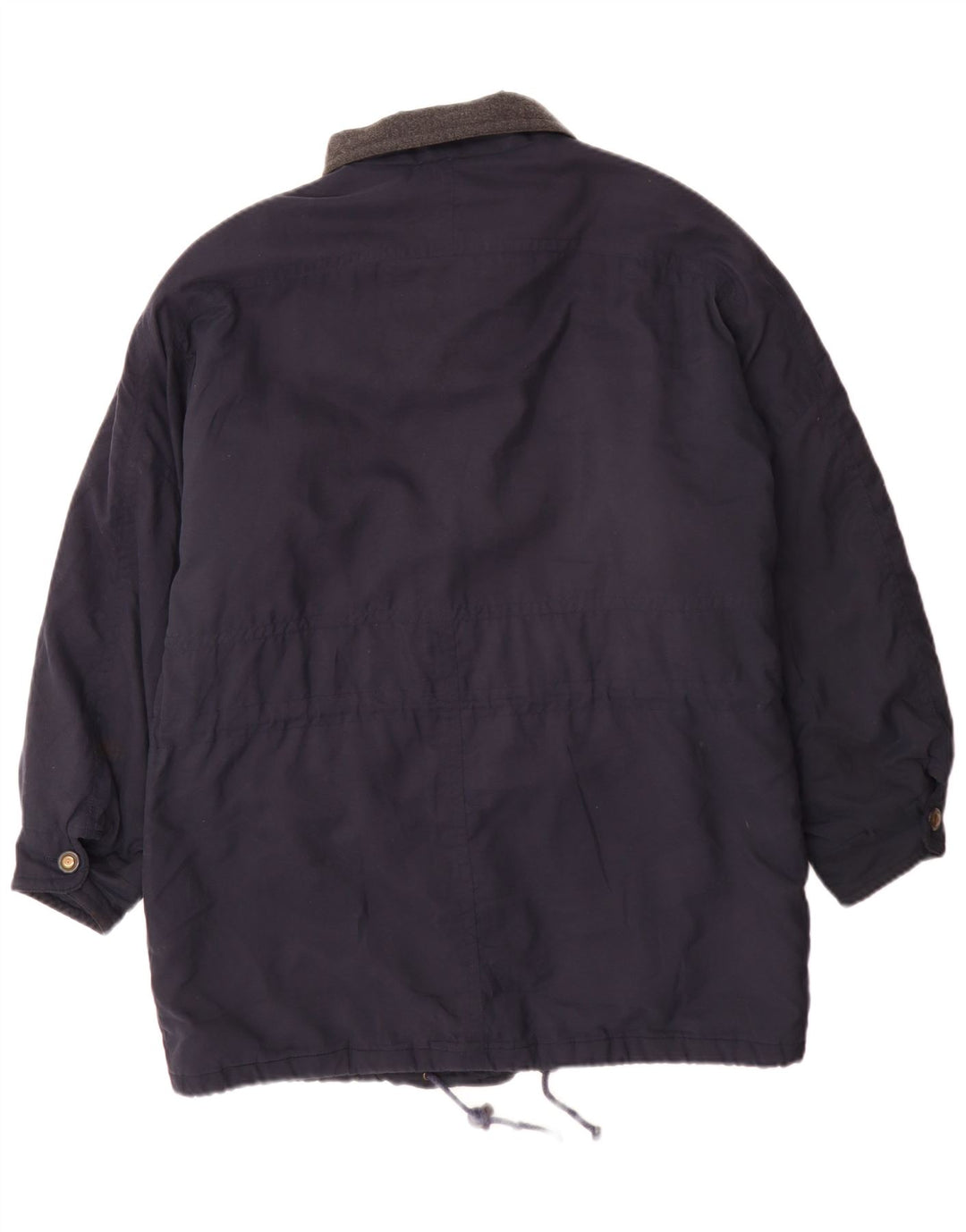 Vintage Mens Windbreaker Coat UK 38 Medium Navy Blue Colourblock Polyester