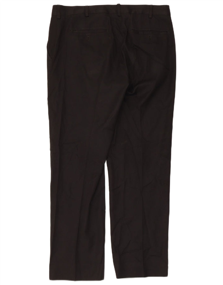 Izod Mens Straight Chino Trousers W34 L32  Black Polyester