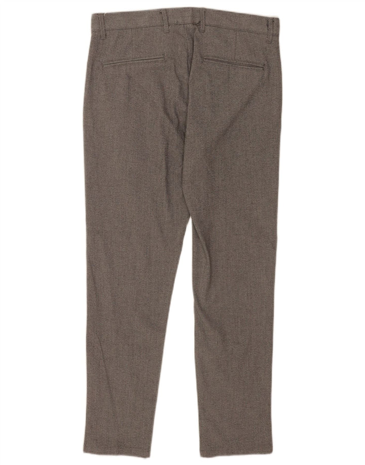 Zara Mens Slim Chino Trousers EU 38 Small W30 L27 Grey Polyester
