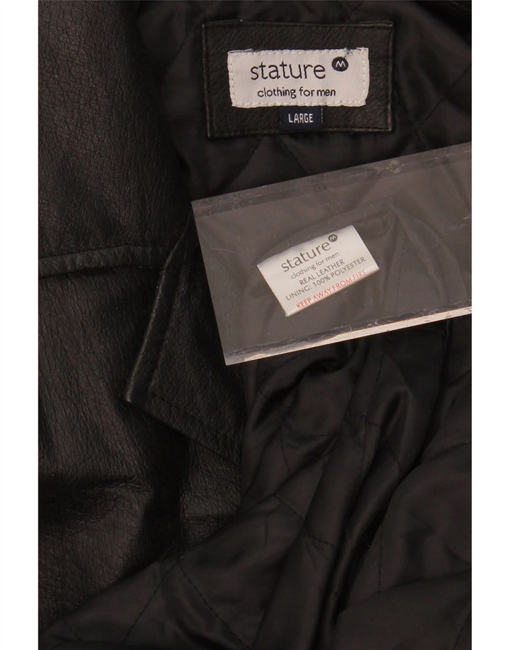 VINTAGE Mens Leather Coat UK 40 Large Black Leather Vintage Vintage and Second-Hand Vintage from Messina Hembry 